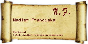 Nadler Franciska névjegykártya